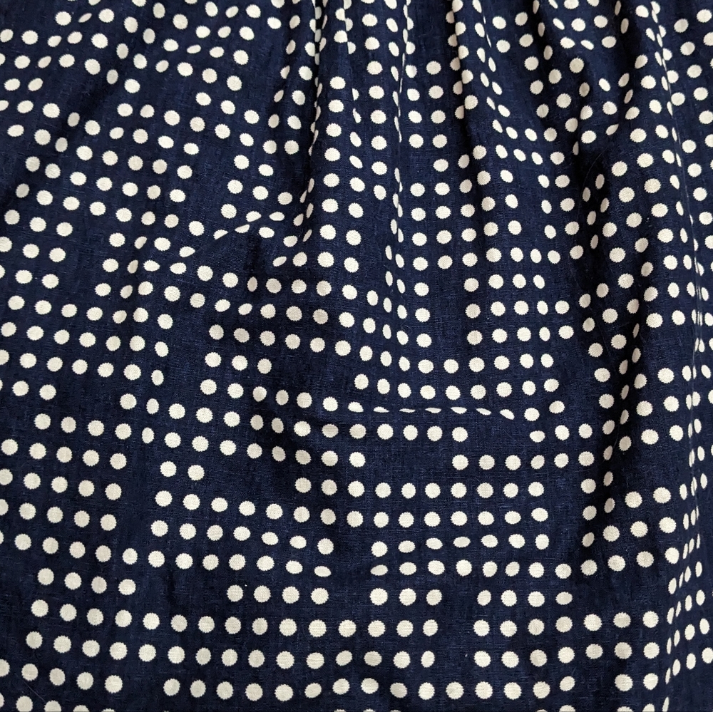 SOLD- Gap linen blend polka dot strapless tube skater dress navy white - Picture 9 of 16